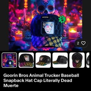 Goorin Bros Black and Blue Trucker Hat with Unique Patch